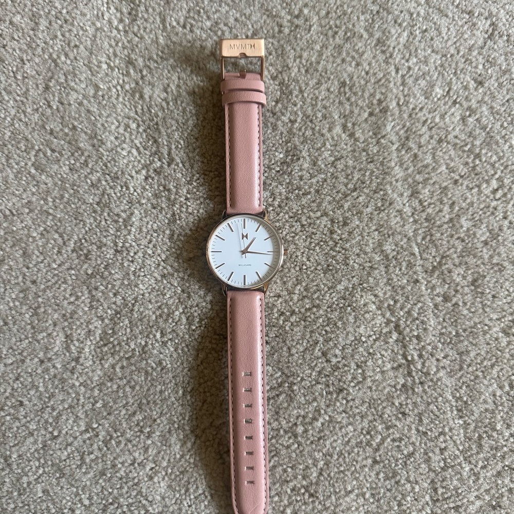 MVMT Rose-Toned Watch with Pink Strap